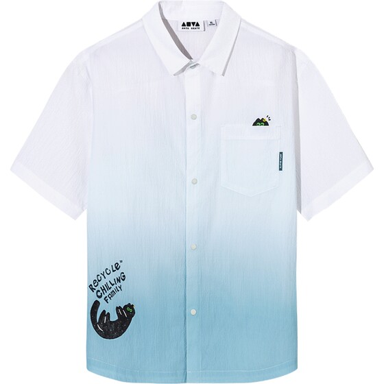 
ANTA trendy lapel short-sleeved shirt for men and women, summer couple style, contrasting color loose top