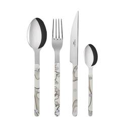 Sabreparis steak knife and fork black and white western tableware