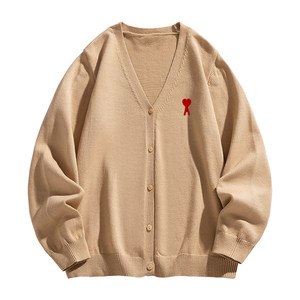 
Ami iepo official casual cardigan sweater for men and women couples spring new lazy high-end loose knitted sweater