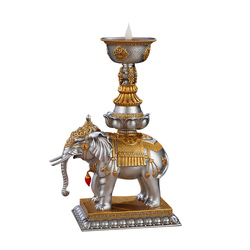 Electronic Butter Lamp Rechargeable Led Elephant Treasure Buddha Hall For Buddha Lamp Ever-bright Lamp Household Candlestick Tibetan Butter Lamp Holder