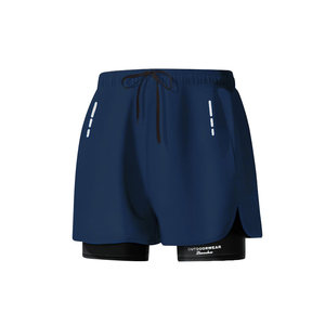 Double-layer men's swimming trunks quick-drying large size anti-embarrassment 2025 new professional swimming equipment beach pants full set