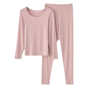 
New Step Genuine Goose Down Heating Ultra-Thin Women's Thermal Underwear Set Round Neck Autumn Clothes and Autumn Pants 22180