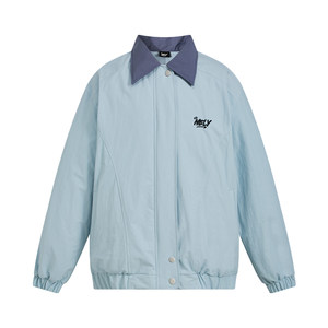 
nely Xiao Nili American retro color-blocking lapel cotton coat coat men and women autumn and winter new couple cotton jacket cotton coat trendy