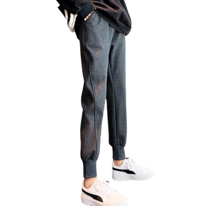 Velvet sports pants for women 2025 new autumn and winter sweatpants high waist slim straight harem casual trousers