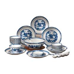 Tao Xichuan Jingdezhen ceramic blue and white sycamore Chinese-style household medieval style bowls, plates and tableware sets gift gift box