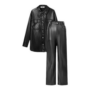 
[Same style as Song Yaxuan] VWL cool leather jacket and leather pants, environmentally friendly protein leather, dropped shoulders, wide shoulders, same style suit for men and women