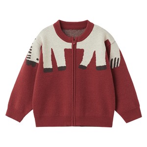 
[Arctic Velvet] Papa Climbing New Winter Children's Sweater New Year's Red Thickened Knitted Cardigan for Boys and Girls