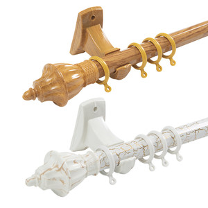 
#Drink curtains and accessories#Living room and bedroom Roman rod curtain rod Single rod Double rod Curtain frame Yellow imitation wood grain