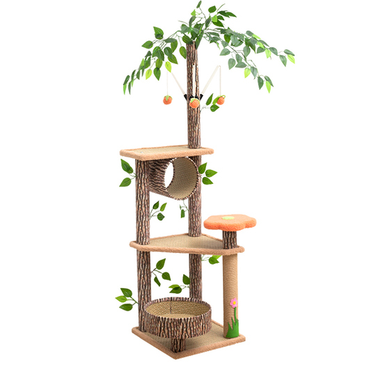 ★⭐︎キャットツリー ねこクライミングフレーム 小型猫一体型 ライリー キャットクライミングフレーム - 猫用爪とぎボード＆ネスト