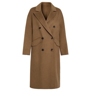 
Martino 2025 new solid color sheep wool double-sided wool coat lapel double-breasted long coat is fashionable and versatile