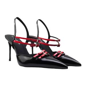 
Colorful Bridge丨High heels with strap pin buckle combination pointed toe women's back empty fashion sandals
