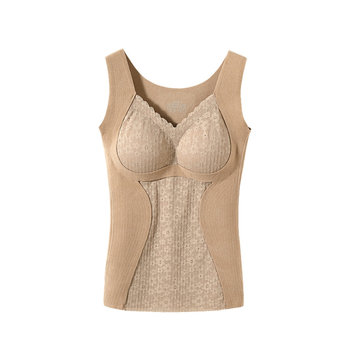 Brushed thermal vest for women 25 winter with chest pad and velvet thickened inner base layer V-neck underwear autumn top
