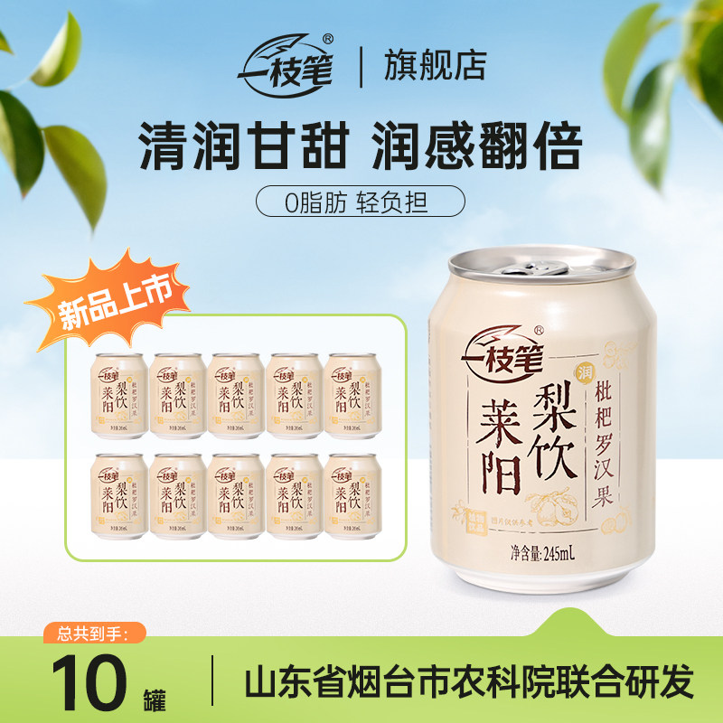 27年国货老牌，一枝笔 枇杷罗汉果莱阳梨饮 245mL*10罐 金币+券后29.2元包邮
