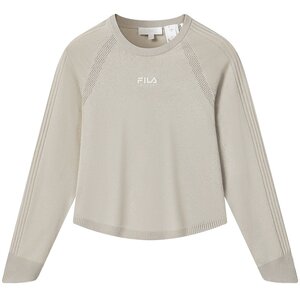 
FILA official women's knitted sweater 2026 spring new fashion casual short tight pullover sweater