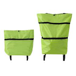 Foldable large portable grocery shopping trolley retractable dual-purpose tug bag with wheels waterproof supermarket shopping bag