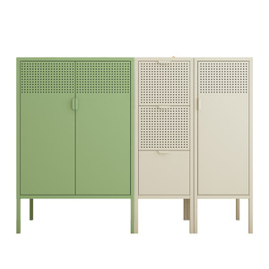 
Cream style sideboard metal storage cabinet storage cabinet drawer cabinet side cabinet storage cabinet cabinet thickened sun protection ventilation