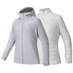
ANTA Down Three-in-One Soft Shell Jacket | Earth Shell Down Jacket Liner Jacket Women's Winter Warm Two-piece Set