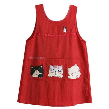 Korean version of fabric embroidery sticker cloth anti -pollution apron
