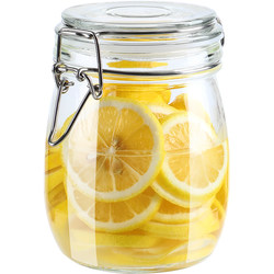 Sealed glass food-grade jar with lid for household brewing wine