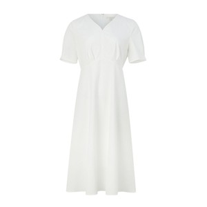 
PRICH light dress fashionable French age-reducing puff sleeve dress V-neck high waist texture long skirt for women