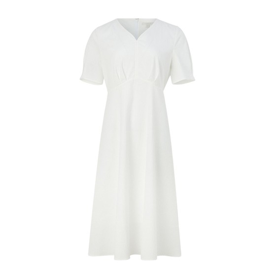 
PRICH light dress fashionable French age-reducing puff sleeve dress V-neck high waist texture long skirt for women