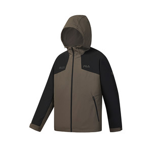 
FILA official men's woven jacket 2026 spring new fitness sports loose color-blocked hooded top