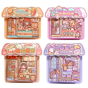 
Small mochi jelly stickers quiet book new girl no-cut Children's Day gift handmade diy decompression student toys three-dimensional paste painting cute cartoon handbook sticker book