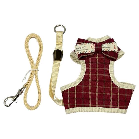 
Cat traction ropes, small and small cat walking ropes to prevent breaking away from cat chains, pets, comfortable and cute vest, chest strap