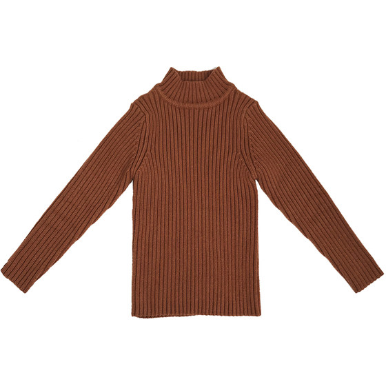 
Boys and girls sweaters in autumn and winter thickened children's base shirt medium-sized children's plus velvet sweater little girl's inner style