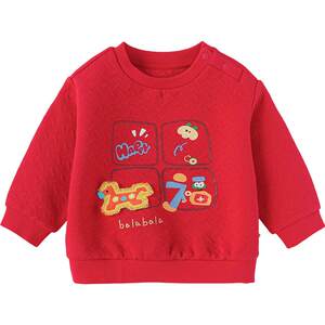 
[Same style in shopping mall] Balabala baby long-sleeved T-shirt spring and autumn boys and girls red New Year sweatshirt children