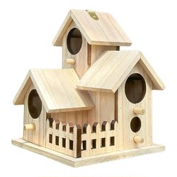 Solid wood bird nest thickened breeding box parrot small house