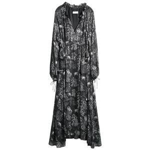 
[50% off for 3 pieces] COCOBELLA plant print elegant full skirt V-neck feminine long skirt FR3060