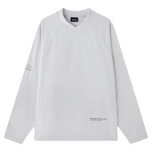 
BJHG reckless V-neck long-sleeved T-shirt for men in spring American retro trendy casual inner wear couple base sweatshirt for women
