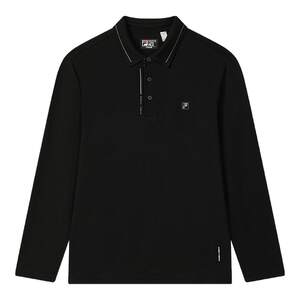 
FILA official men's knitted long-sleeved POLO shirt 2025 autumn new fashionable casual base top