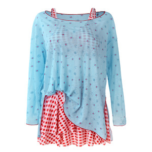 
Beautiful plus size swimsuit for women with slightly fat mm girls covering their flesh, high-end skirt bikini, long-sleeved blouse, hot spring style