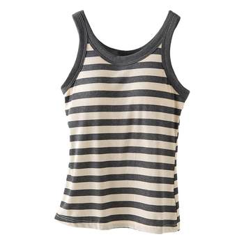 Women's striped camisole with chest padding