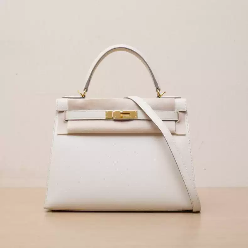 [self-operated] second-hand 98 new hermes/hermès shoulder bag kelly2810 milkshake white epsom leather y engraving