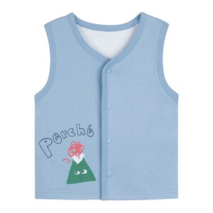 
Yi Lala Spring and Autumn Baby Cotton Vest 0-1 Years Old Boys and Girls Double Layer Cardigan Vest Top Waistcoat Category A