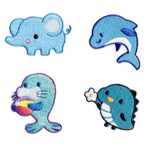 
Self-adhesive cartoon cloth patch embroidered blue clothes decorative patch bag down jacket pants ripped patch patch patch cloth