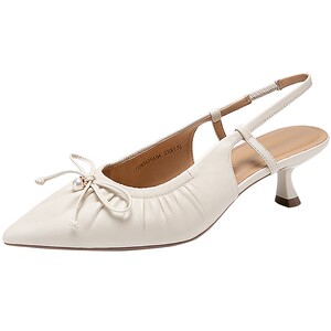 
Qianbaidu Stiletto Sheepskin Baotou Fashion Sandals Women's New Pointed Bow Tie Beautiful Sandals Versatile Style