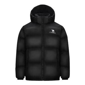 Camel Men's Down Jacket Autumn and Winter Thickened Duck Down Couple Short Black Bread Jacket Outdoor Men and Women Warmth