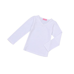 
Girls' bottoming shirt V-neck thin children's clothing boys' children's slim long-sleeved T-shirt low-neck pure cotton dance top white