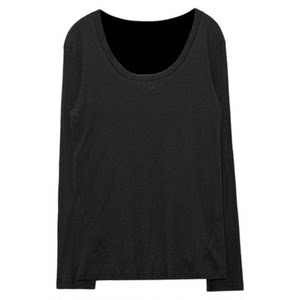 
Luobian Say goodbye to the sultry big round neck pure cotton slim T-shirt four-color thin bamboo joint cotton spring and summer new base top