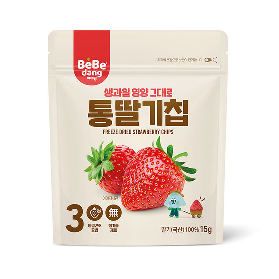 Korean imported Beibeituan freeze-dried fruit chips, children's snacks, strawberries, dried apples, 15g bag