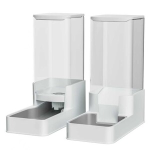 
Large-capacity cat bowl and dog bowl stainless steel pet automatic drinking water feeder anti-knock over dog and cat food bowl supplies double bowl