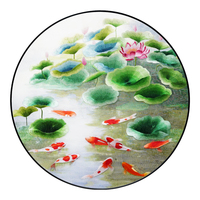 Handmade Suzhou Embroidery Koi Lotus Painting For Home Decor
