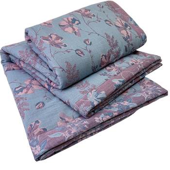 Category A maternal and infant grade cotton yarn-dyed double-layer gauze thin quilt summer air-conditioning quilt pure cotton aerobic summer cooling quilt quilt core