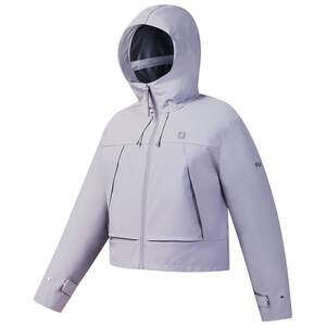 
FILA Official Women's Woven Jacket 2026 Spring New Fitness Sports Simple Loose Hooded Top