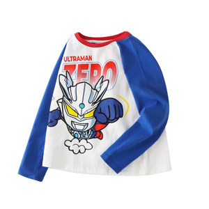 
Ultraman boys long-sleeved T-shirt 100% pure cotton spring and autumn thin style men children's clothes children's tops baby spring