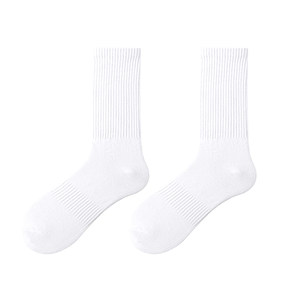 
MENXX socks men's autumn and winter mid-calf socks pure cotton boat socks towel bottom deodorant socks black and white solid color stockings for men